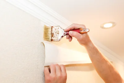 Pose de papier peint à Mourèze — revêtements muraux et toiles de verre